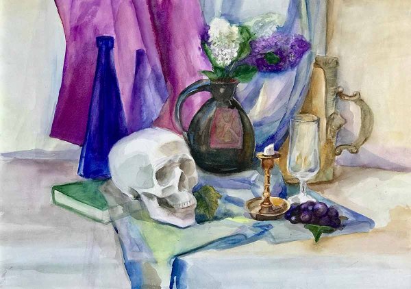 Натюрморт гризайль Академическая живопись