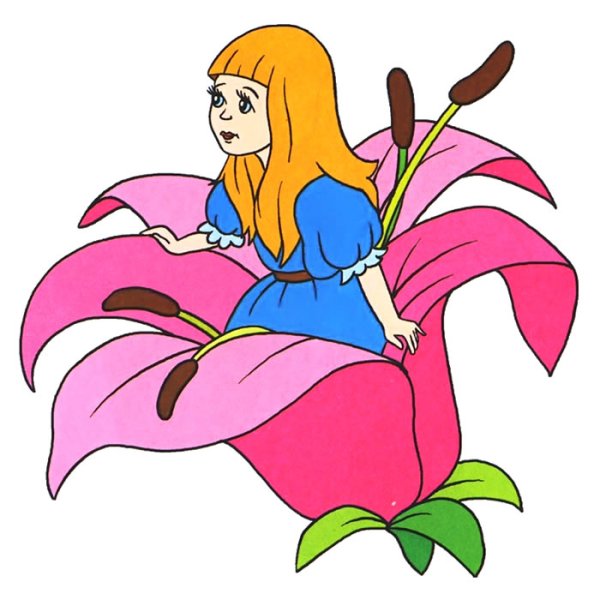 Дюймовочка рисунок для детей