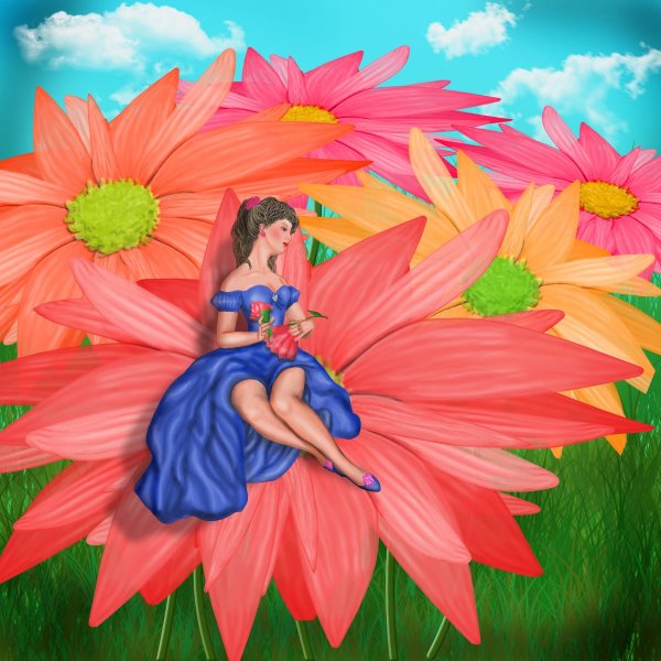 Дюймовочка в цветке