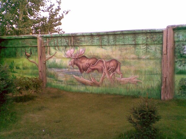 Роспись бетонного забора