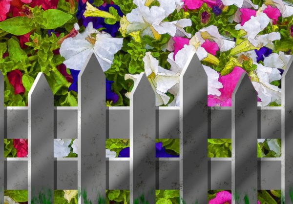 Цветное изображение забора