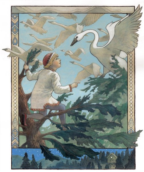 Билибин гуси лебеди