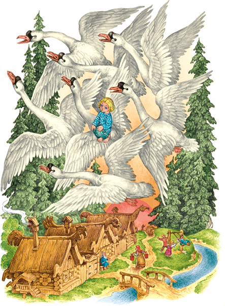 Сказки Пушкина гуси лебеди