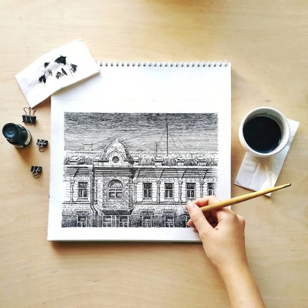 Рисунки растений линером