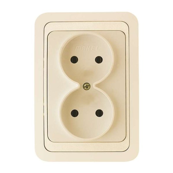 Розетка 2-м СП Mimoza без заземл. Бел./бел. 12017