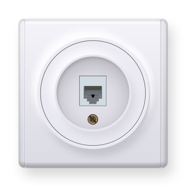 Белая розетка компьютерная Cabeus 1xrj45