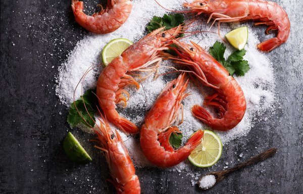 Креветки лангустины морепродукты