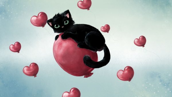 Котенок с сердечком
