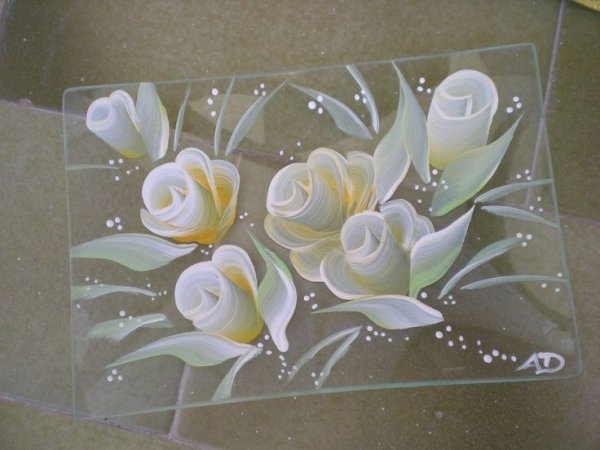 Бесконтурная техника витражной росписи