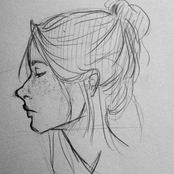 Профиль девушки набросок