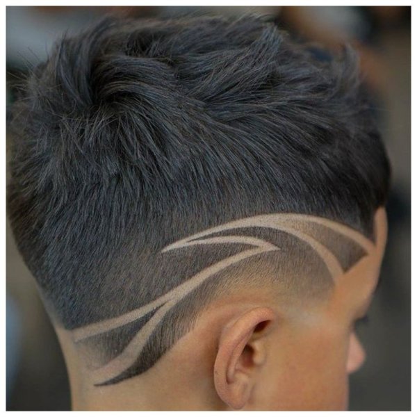 Стрижка узоры на голове