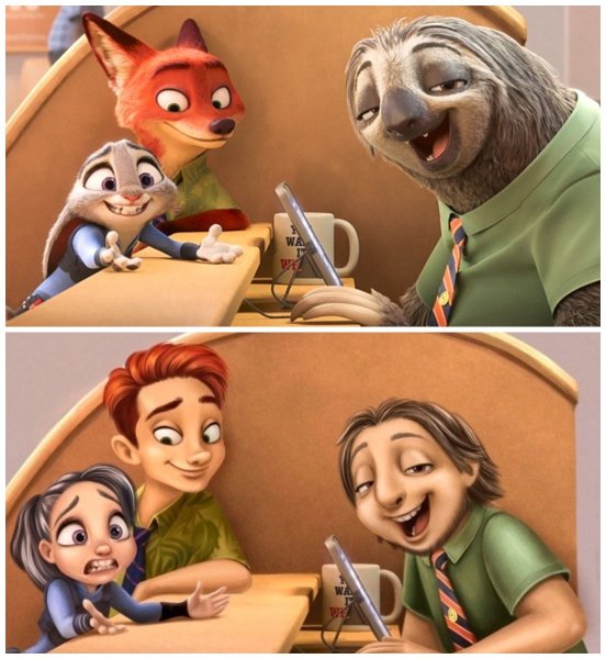 Ник и Джуди и Ленивец