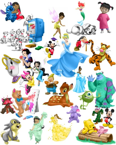 Персонажи зарубежных мультфильмов