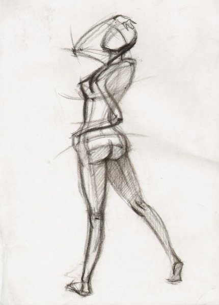 Фигура человека карандашом