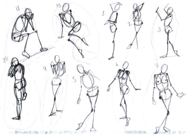 Зарисовки фигуры человека карандашом для начинающих