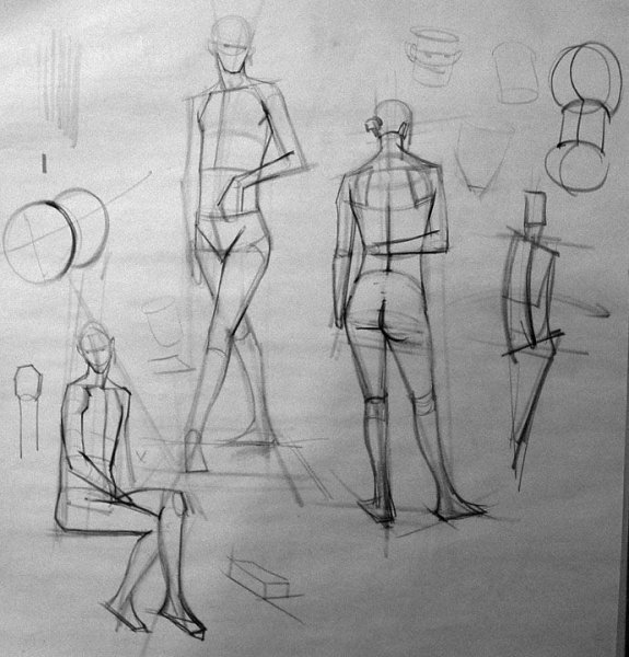 Конструктивные зарисовки человека