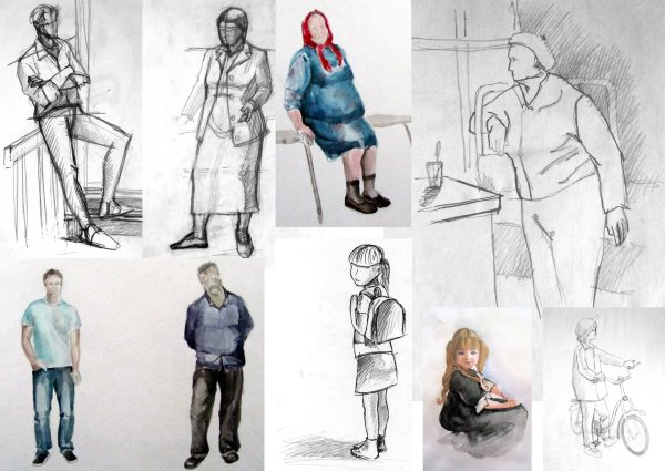 Наброски фигуры человека