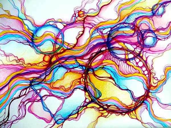 Нейрографика на черном фоне