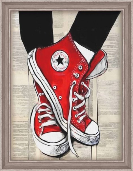 Алмазная живопись набор алмазной вышивки любимые кеды (аж-1561) 30х40 см