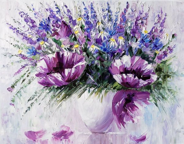 Крокусы мастихином