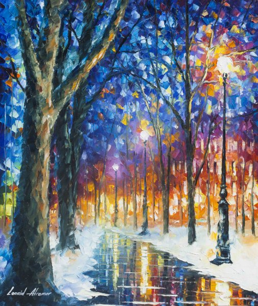 Леонид Афремов картины зима