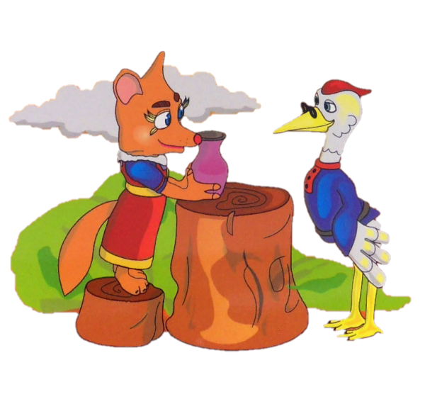 Лиса и журавль мультфильм 1958