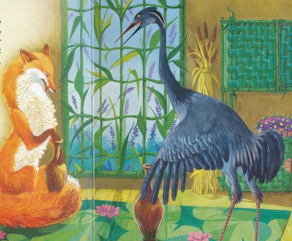 Басня Крылова лиса и журавль