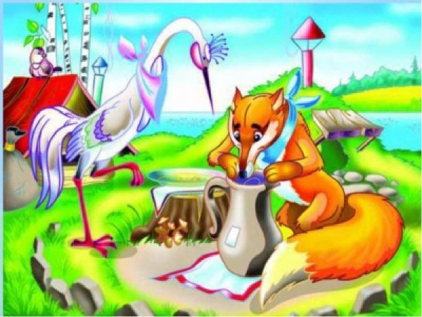 Сказка лиса и Журавель Журавель