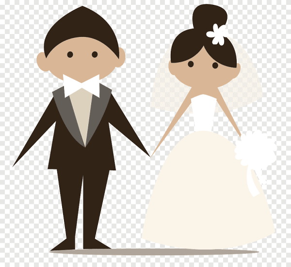 Жених и невеста на белом фоне