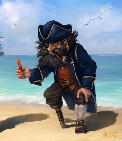 Джек Воробей и Барбосса с подзорными трубами