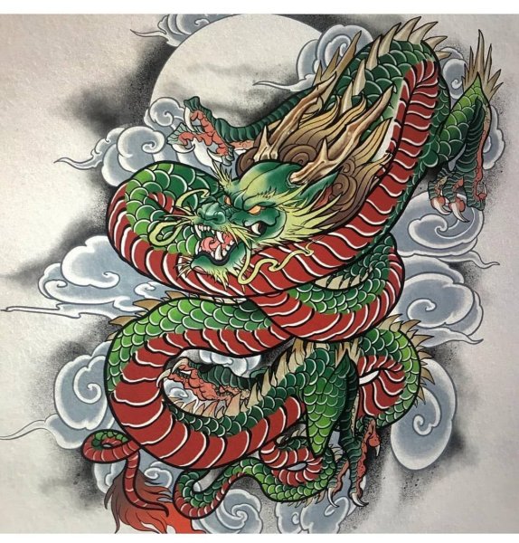 Иредзуми тигр и дракон