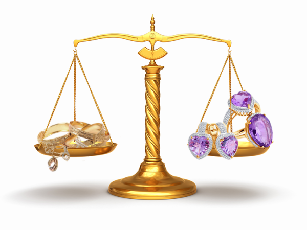 Весы с золотом