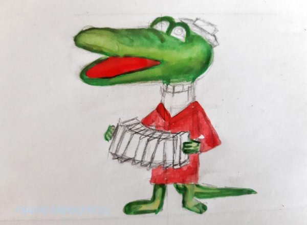 Поэтапное рисование крокодила гены