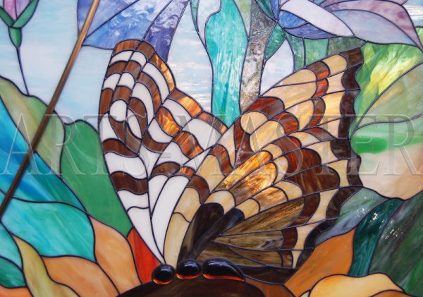 Витраж лето бабочки