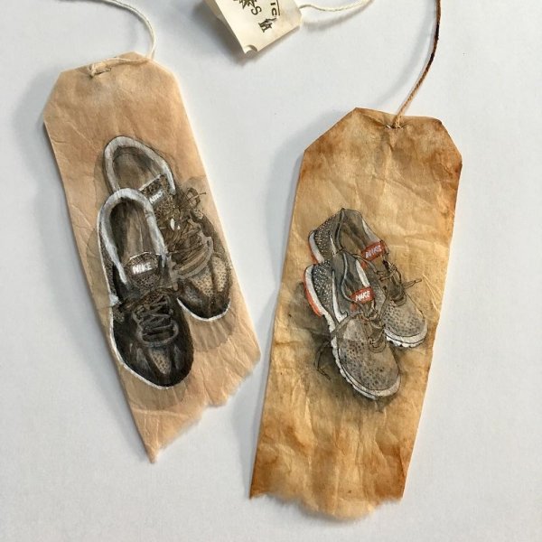 Рисование на чайных пакетиках