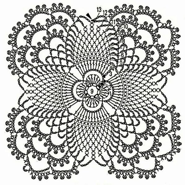 Ажурные мотивы крючком