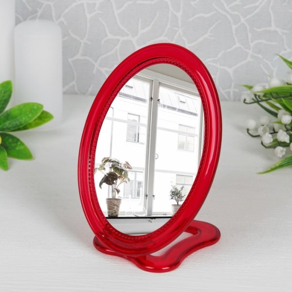 Зеркало настольное 15см 9811 (2778732) круглое/ пластмассовое