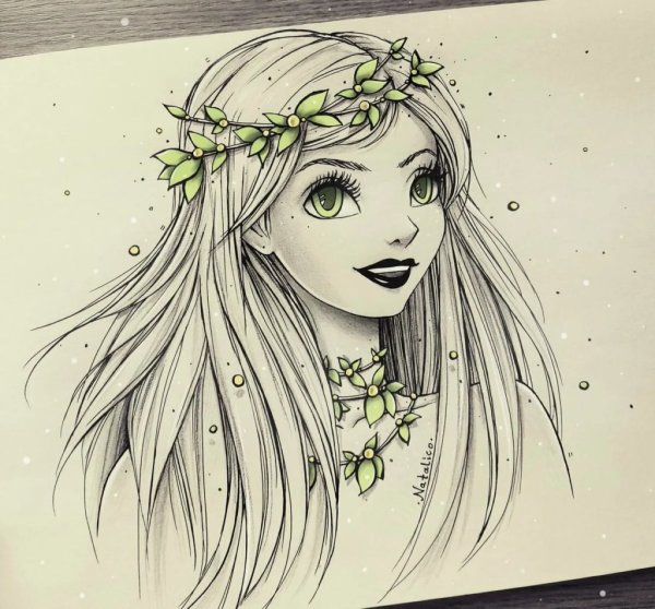 Рисунки для срисовки в скетчбук девушки