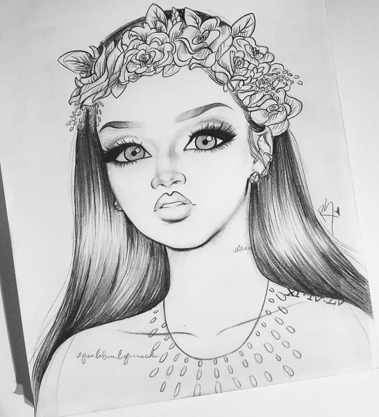 Рисунки для скетчбука девочки легко