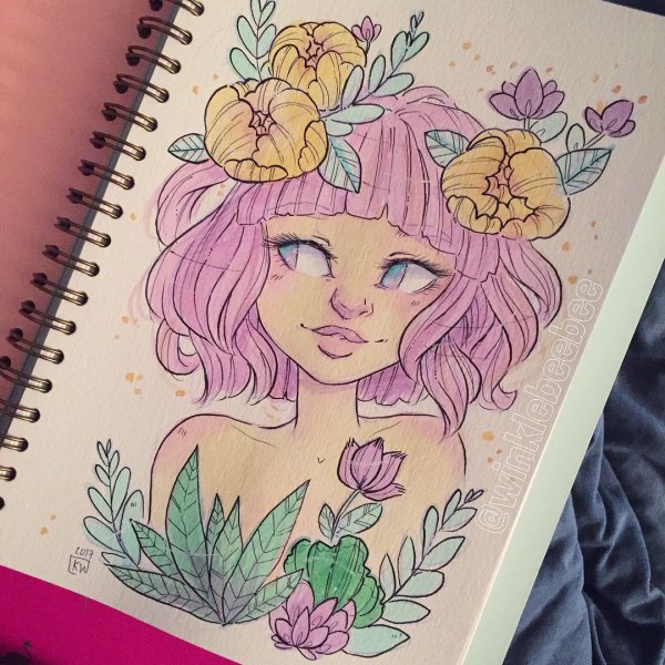 Девушки карандашом в скетчбуке