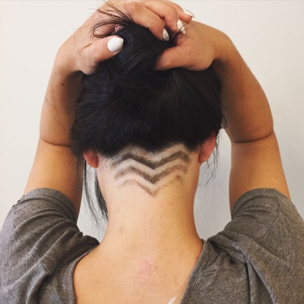 Затылок стрижка женская с узором