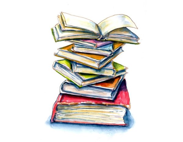 Стопка книг гнапрозрачном фоне