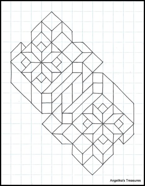 Геометрические фигуры по клеточкам сложные