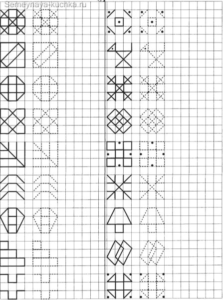 Узоры по клеточкам в тетради