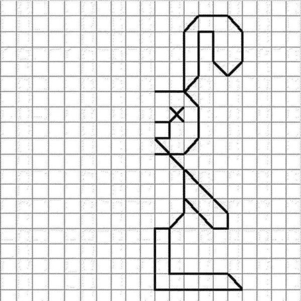 Симметрия по клеточкам для детей