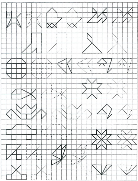 Узоры в клеточку для дошкольников