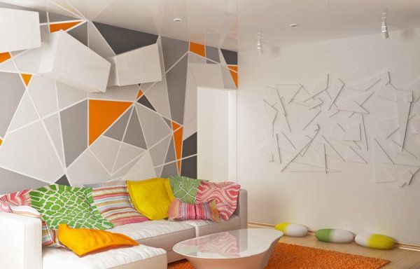 Геометрия на стенах в интерьере