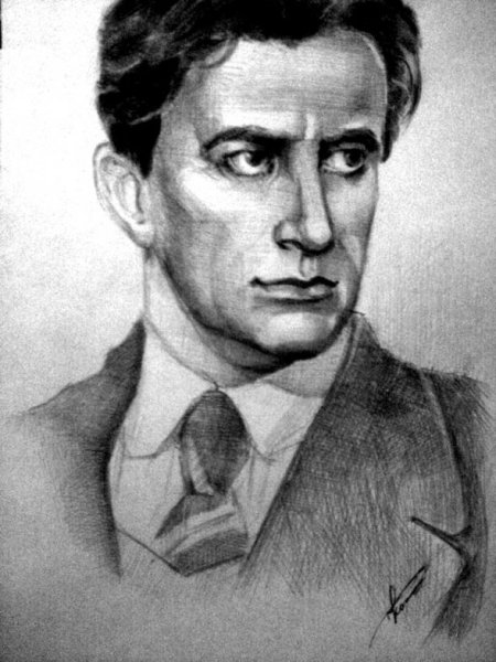 Д. Бурлюк. Портрет в. в. Маяковского.1925
