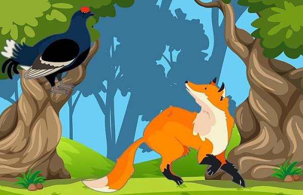 Сказка лиса и тетерев