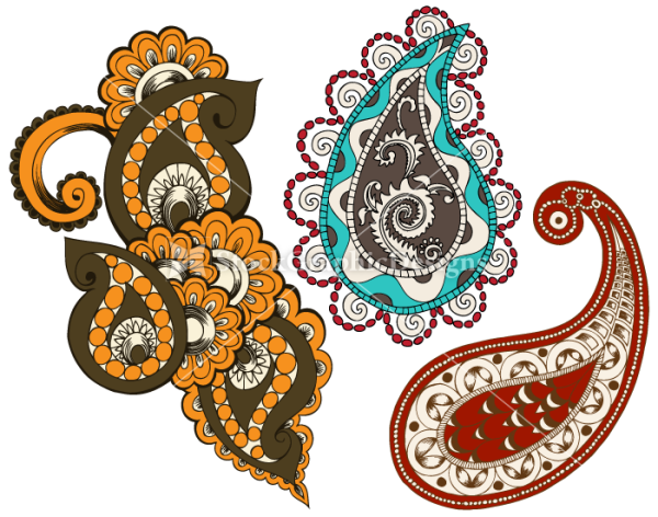 Индийский орнамент огурец пейсли